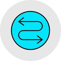 Zigzag Arrow Line Filled Light Icon vector