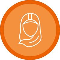 hijab línea multi circulo icono vector