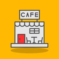 Cafe Filled Shadow Icon vector