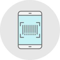 Barcode Scan Line Filled Light Icon vector