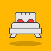 Bed Filled Shadow Icon vector