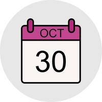 October Line Filled Light Icon vector