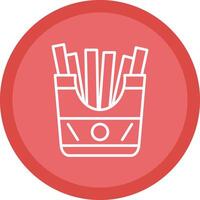 French Fries Line Multi Circle Icon vector