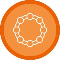 Tambourine Line Multi Circle Icon vector