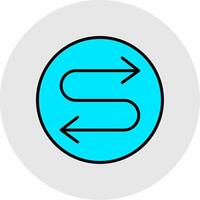 Zigzag Arrow Line Filled Light Icon vector