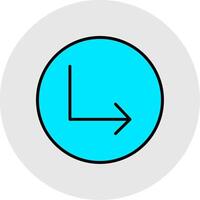 Turn Line Filled Light Icon vector