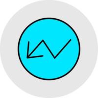 Trend Line Filled Light Icon vector