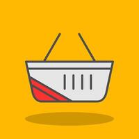 Shopping Basket Filled Shadow Icon vector