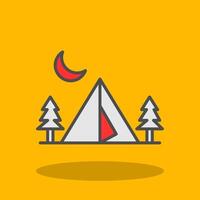 Camping Zone Filled Shadow Icon vector