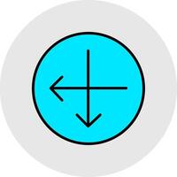 Intersect Line Filled Light Icon vector