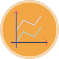 Area Graph Flat Multi Circle Icon vector