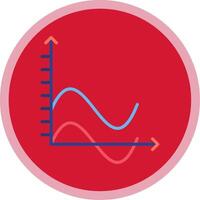 Wave Chart Flat Multi Circle Icon vector