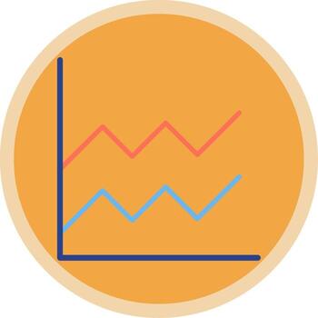 Area Graph Flat Multi Circle Icon vector