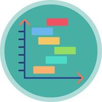 Gnatt Chart Flat Multi Circle Icon vector