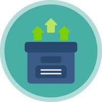 Storage Box Flat Multi Circle Icon vector