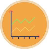 Area Graph Flat Multi Circle Icon vector