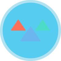 Triangles Flat Multi Circle Icon vector