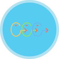 Process Chart Flat Multi Circle Icon vector
