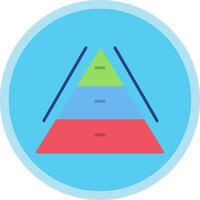 Pyramid Chart Flat Multi Circle Icon vector