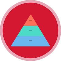 Pyramid Charts Flat Multi Circle Icon vector