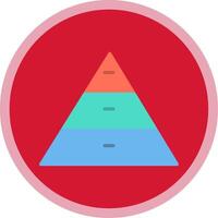 Pyramid Charts Flat Multi Circle Icon vector