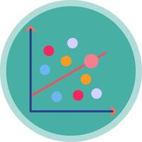 Scatter Graph Flat Multi Circle Icon vector