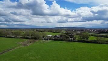 Aerial View of British Countryside Landscape Near Aylesbury City of England UK video