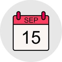 September Line Filled Light Icon vector