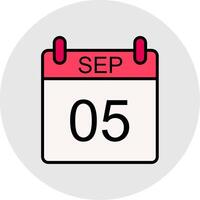 September Line Filled Light Icon vector