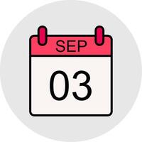 September Line Filled Light Icon vector