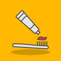 Tooth Brush Filled Shadow Icon vector
