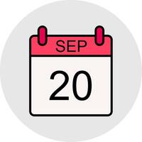 September Line Filled Light Icon vector