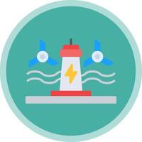 Tidal Power Flat Multi Circle Icon vector