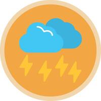 Rain Flat Multi Circle Icon vector