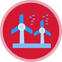 Wind Turbine Flat Multi Circle Icon vector