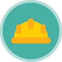 Hard Hat Flat Multi Circle Icon vector