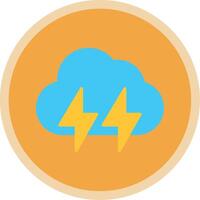 Lightening Flat Multi Circle Icon vector