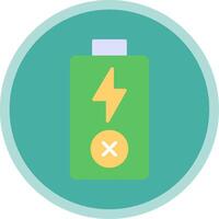 Empty Battery Flat Multi Circle Icon vector