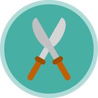 Pruning Shears Flat Multi Circle Icon vector