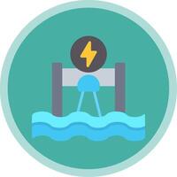 Hydroelectricity Flat Multi Circle Icon vector