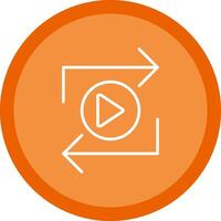 Replay Line Multi Circle Icon vector