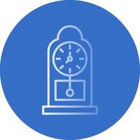 Grandfather Clock Flat Bubble Icon vector