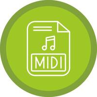 midi línea multi circulo icono vector