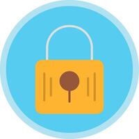 Padlock Flat Multi Circle Icon vector