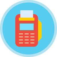 Pos Terminal Flat Multi Circle Icon vector