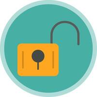 Unlock Flat Multi Circle Icon vector