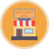 Grocery Store Flat Multi Circle Icon vector