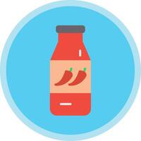 Chilli Sauce Flat Multi Circle Icon vector