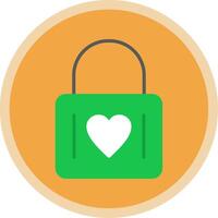 Heart Lock Flat Multi Circle Icon vector