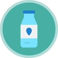 Milk Bottle Flat Multi Circle Icon vector